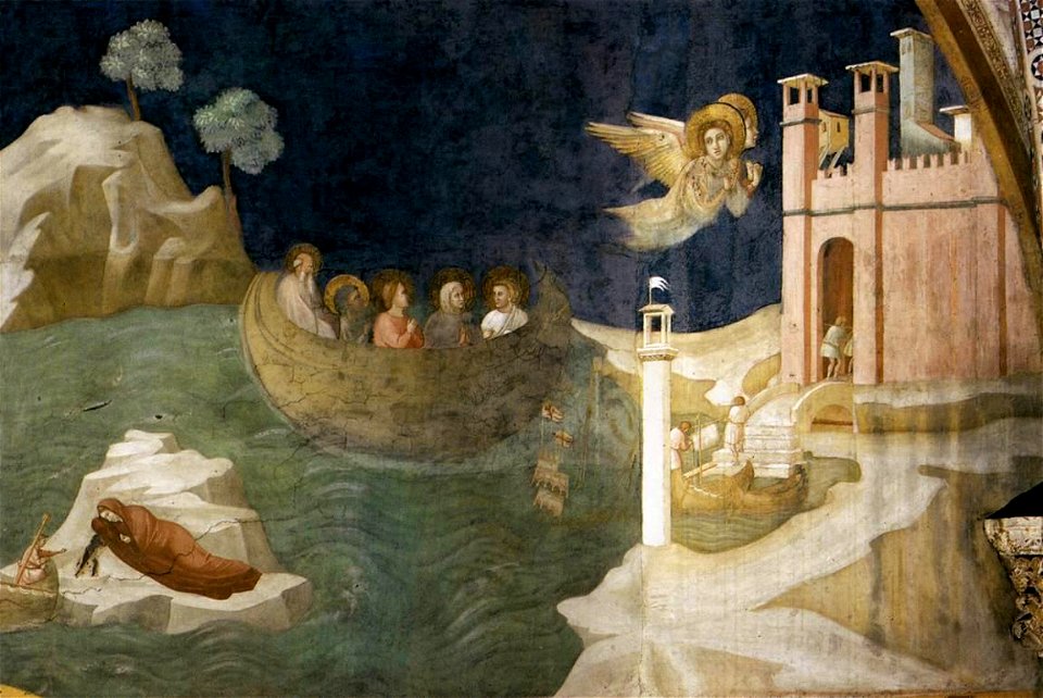 Giotto di Bondone - Scenes from the Life of Mary Magdalene - Mary Magdalene's Voyage to Marseilles - WGA09109