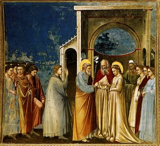 Giotto di Bondone - No. 11 Scenes from the Life of the Virgin - 5. Marriage of the Virgin - WGA09183. Free illustration for personal and commercial use.
