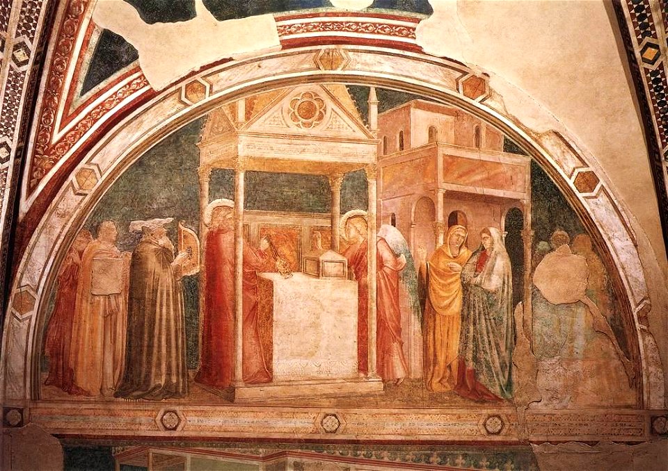 Giotto di Bondone - Scenes from the Life of St John the Baptist - 1. Annunciation to Zacharias - WGA09288