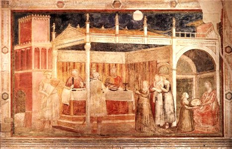 Giotto di Bondone - Scenes from the Life of St John the Baptist - 3. Feast of Herod - WGA09291