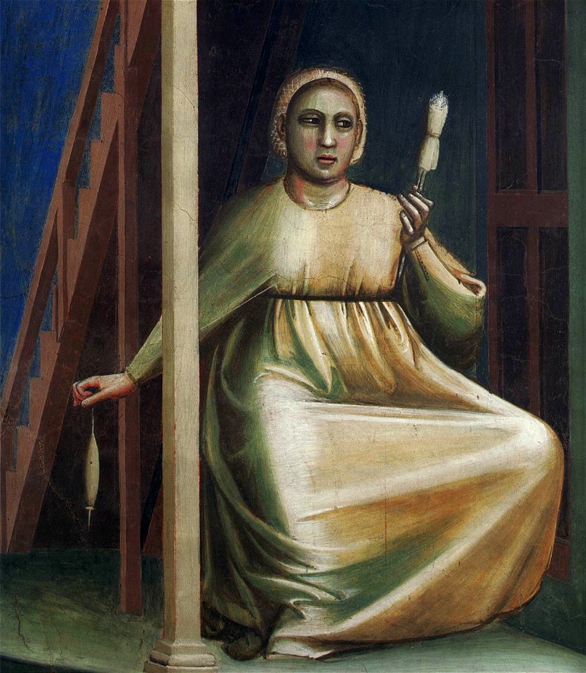 Giotto di Bondone - No. 3 Scenes from the Life of Joachim - 3. Annunciation to St Anne (detail close)