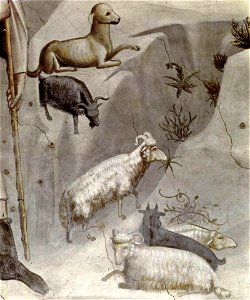 Giotto di Bondone - No. 5 Scenes from the Life of Joachim - 5. Joachim's Dream (detail) - WGA09175