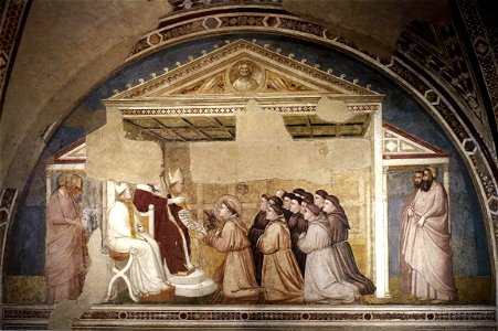 Giotto di Bondone - Scenes from the Life of Saint Francis - 5. Confirmation of the Rule - WGA09311