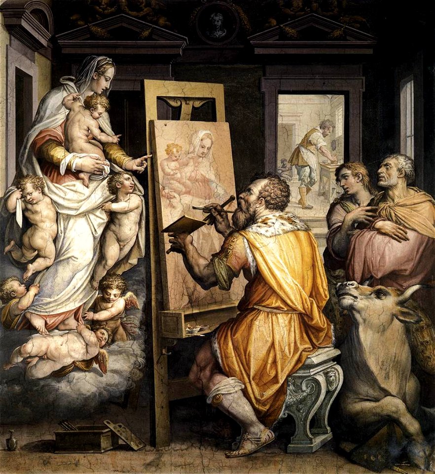 Giorgio vasari, san luca ritrae la vergine, oratorio di san luca, annunziata