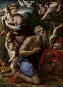 Giorgio Vasari - Temptations of St Jerome - WGA24282. Free illustration for personal and commercial use.