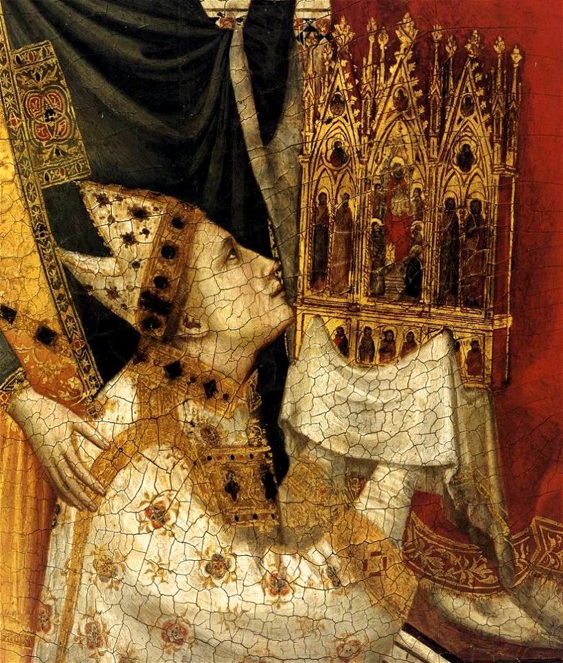 Giotto di Bondone - The Stefaneschi Triptych - St Peter Enthroned (detail) - WGA09356