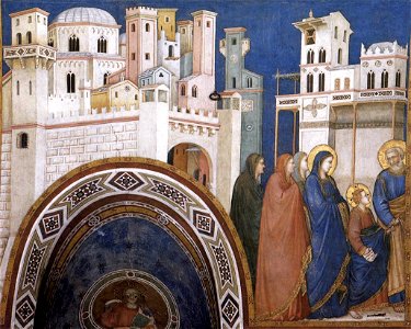 Giotto, Lower Church Assisi, Return of Christ to Jerusalem 01