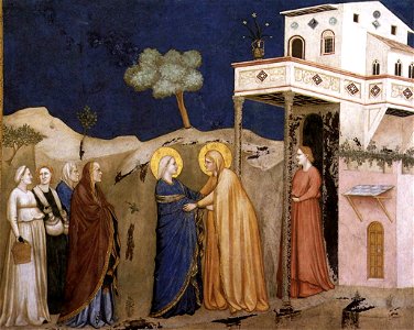 Giotto, Lower Church Assisi, The Visitation 01