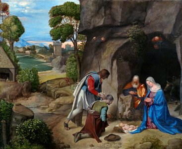 Giorgione - The Adoration of the Shepherds - Google Art ProjectFXD. Free illustration for personal and commercial use.