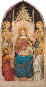 Giottino. Madonna and Child with Angels, st. John the Baptist and st. Benedictus c.1356 Galleria dell'Academia, Florence