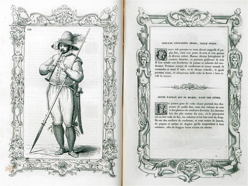 Giovane contadino sposo, nelle feste - Vecellio Cesare - 1860