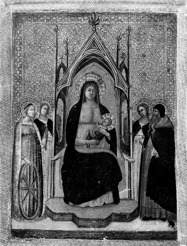 Giotto di Bondone (Ambrogio Bondone Giotto) - Virgin and Child Enthroned with Four Saints - 03.566 - Museum of Fine Arts