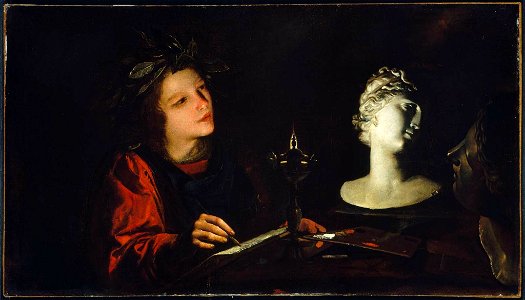 Giovane artista al lume di una lucerna - Paolini