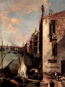 Giovanni Antonio Canal, il Canaletto - Grand Canal, Looking East from the Campo San Vio (detail) - WGA03848