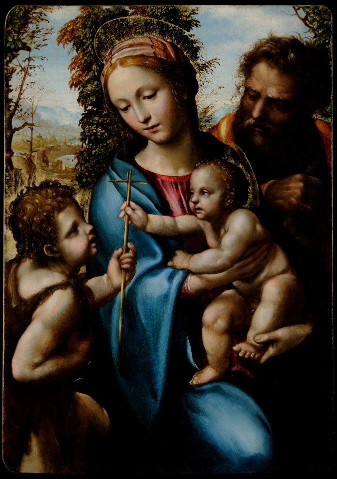Giovanni Antonio Bazzi known as Sodoma - Holy Family with young Saint John - Google Art Project
