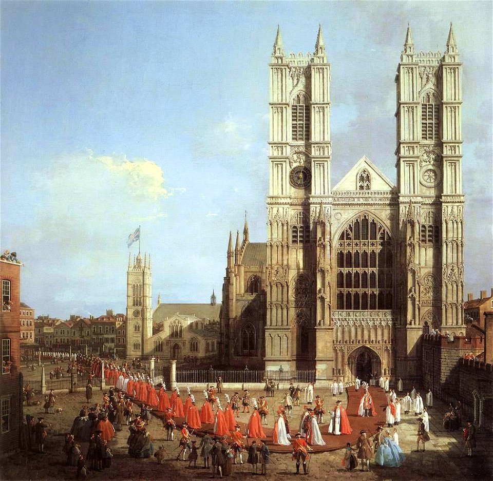 Giovanni Antonio Canal, il Canaletto - London - Westminster Abbey, with a Procession of Knights of the Bath - WGA03950