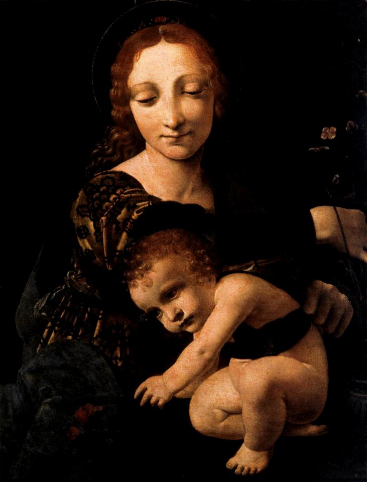 Giovanni Antonio Boltraffio - Virgin and Child with a Flower Vase - WGA02390. Free illustration for personal and commercial use.