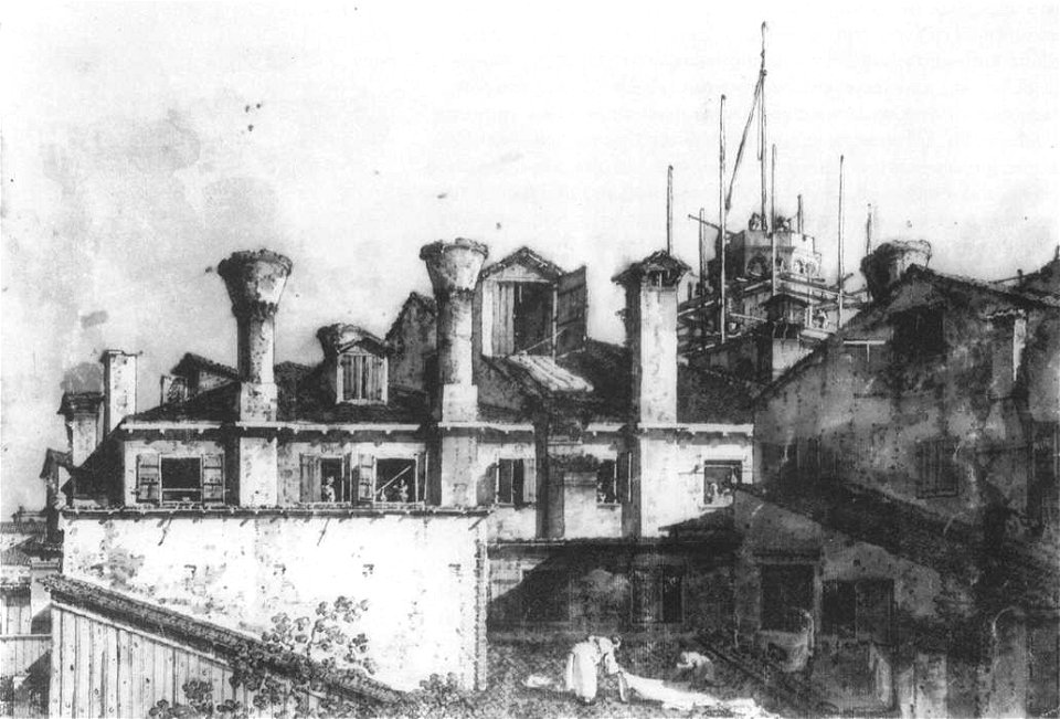 Giovanni Antonio Canal, il Canaletto - Roofs and Chimneys in Venice - WGA03981
