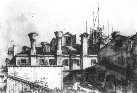 Giovanni Antonio Canal, il Canaletto - Roofs and Chimneys in Venice - WGA03981