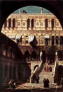 Giovanni Antonio Canal, il Canaletto - Scala dei Giganti - WGA03967
