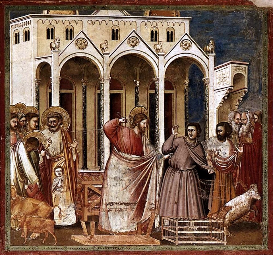 Giotto di Bondone - No. 27 Scenes from the Life of Christ - 11. Expulsion of the Money-changers from the Temple - WGA09209
