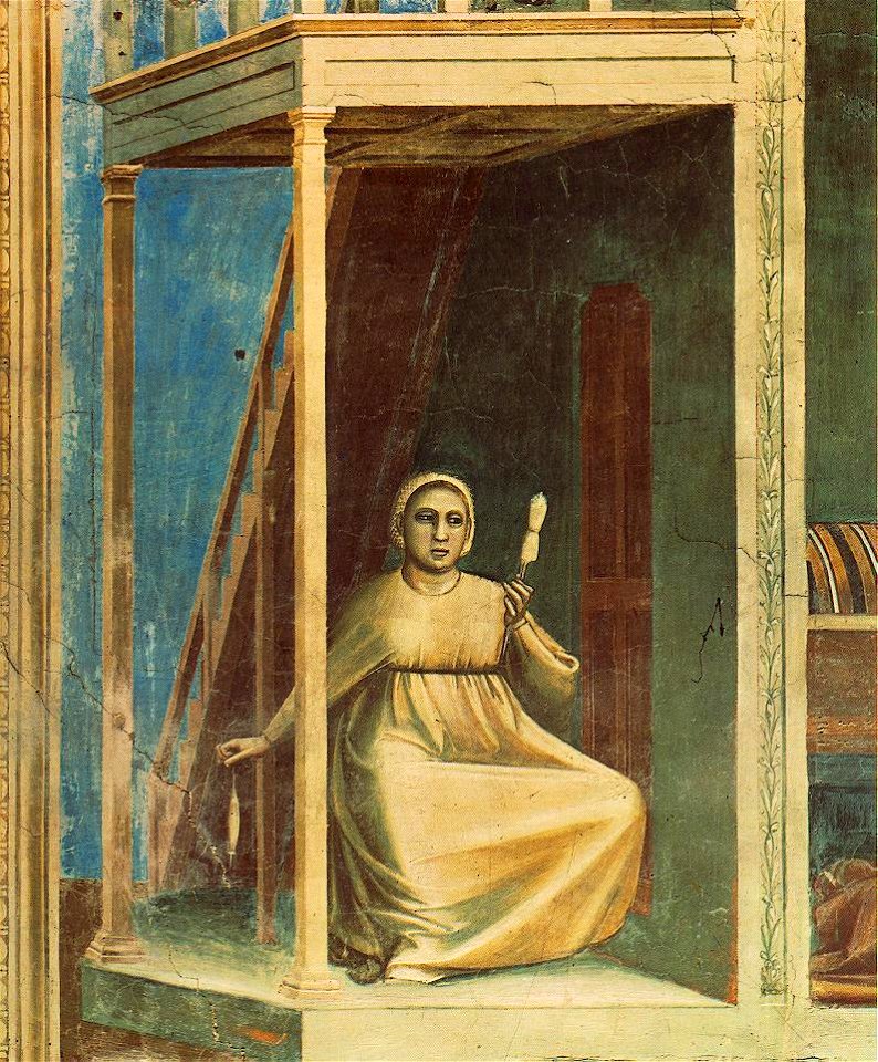 Giotto di Bondone - No. 3 Scenes from the Life of Joachim - 3. Annunciation to St Anne (detail) - WGA09172
