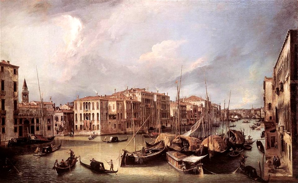 Giovanni Antonio Canal, il Canaletto - Grand Canal - Looking North-East toward the Rialto Bridge - WGA03856
