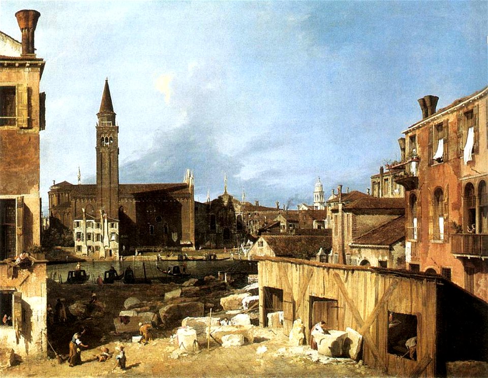 Giovanni Antonio Canal, il Canaletto - The Stonemason's Yard - WGA03867