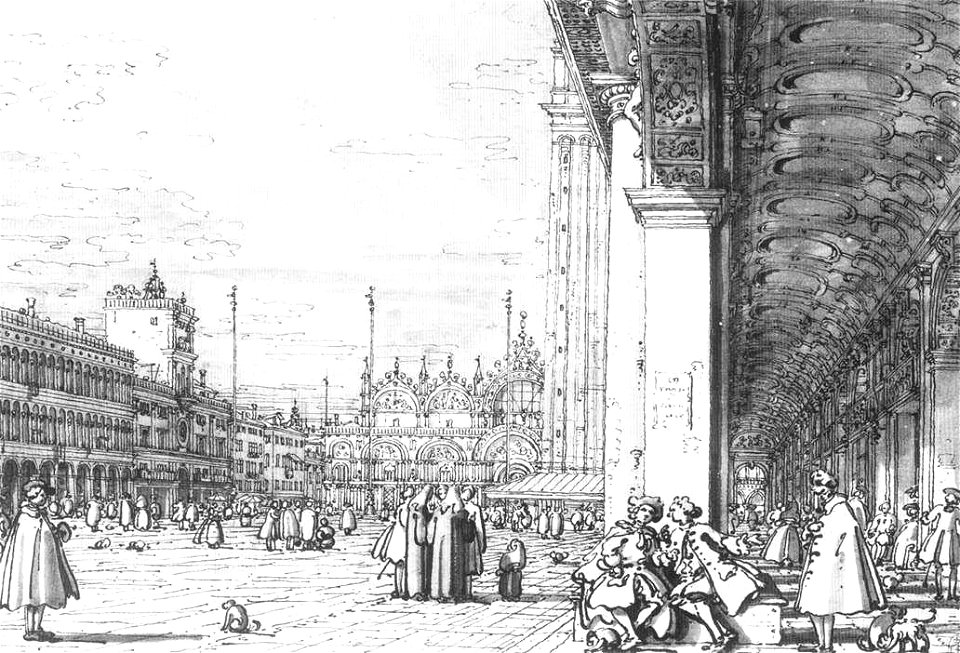 Giovanni Antonio Canal, il Canaletto - Piazza San Marco - Looking East from the South West Corner - WGA03990