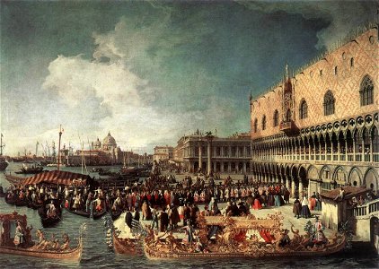 Giovanni Antonio Canal, il Canaletto - Reception of the Ambassador in the Doge's Palace - WGA03886