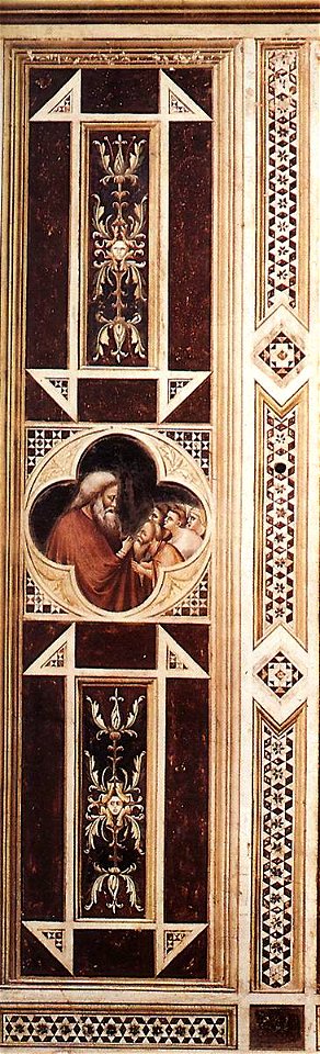 Giotto di Bondone - Prophet Eliseus with Youths (on the decorative band) - WGA09260