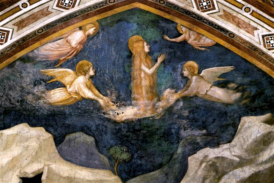 Giotto di Bondone - Scenes from the Life of Mary Magdalene - Mary Magdalene Speaking to the Angels - WGA09108