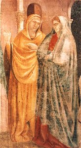 Giotto di Bondone - Scenes from the Life of St John the Baptist - 1. Annunciation to Zacharias (detail) - WGA09289