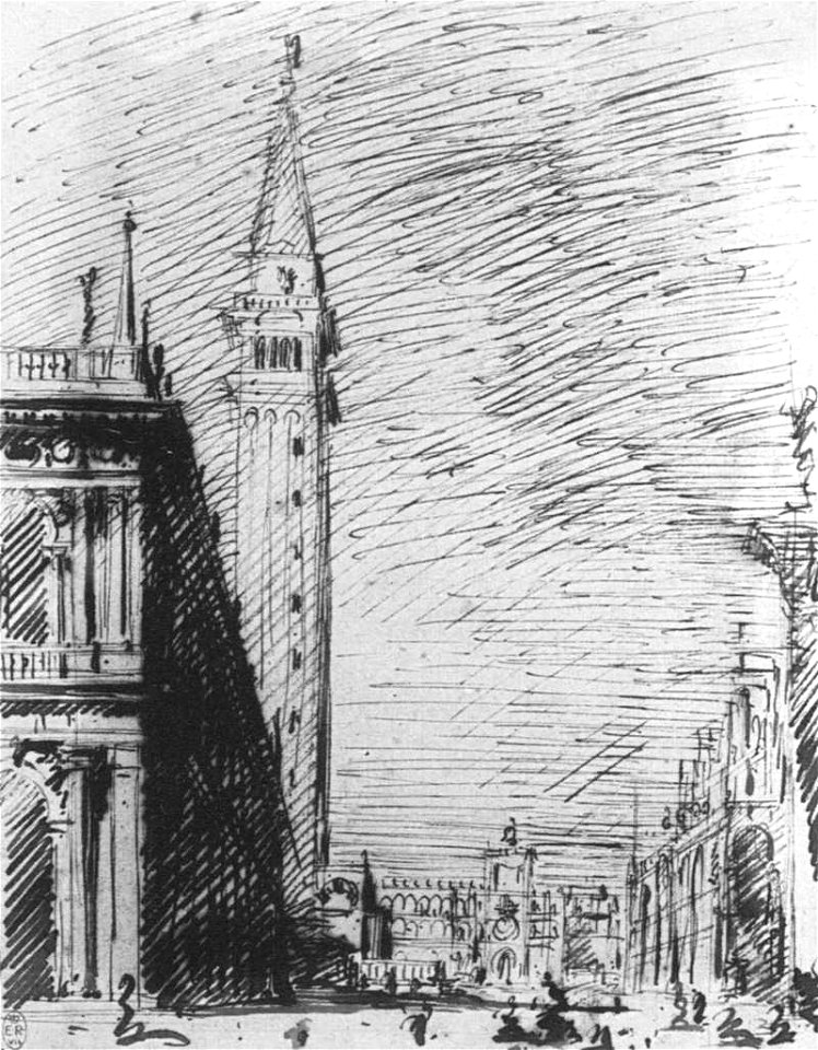 Giovanni Antonio Canal, il Canaletto - The Piazzetta Looking towards the Torre dell'Orologio - WGA03976