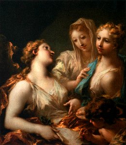 Giovanni Antonio Pellegrini - Painting and Drawing Instructing Love - WGA17139