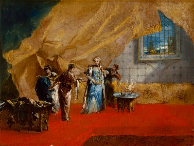 Giovanni Antonio Guardi - Interior, A Sultana taking Coffee in the Harem - 1964.243 - Art Institute of Chicago