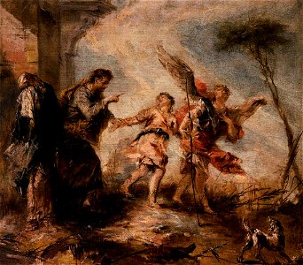 Giovanni Antonio Guardi - The Departure of Tobias - WGA10895. Free illustration for personal and commercial use.
