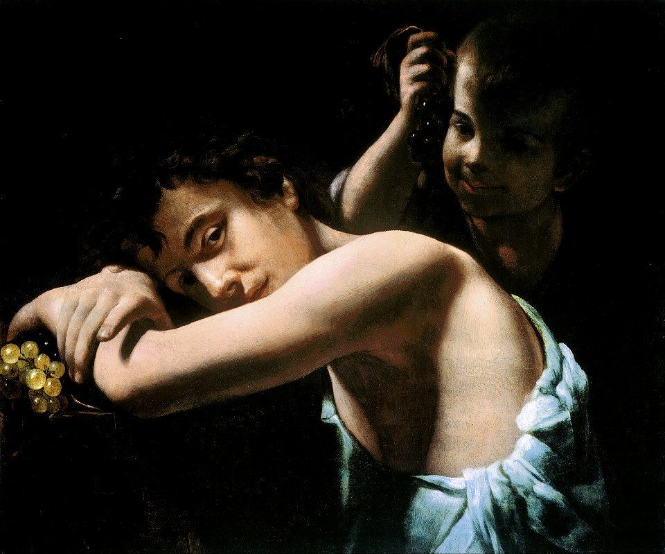 Giovanni B. CARACCIOLO (called Battistello) - Two youths with grapes - Google Art Project