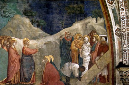 Giotto, Lower Church Assisi, Scenes from the Life of Mary Magdalene-Raising of Lazarus 01
