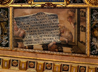 Giovan Battista Naldini - Puttoes with scroll and writing - Google Art Project