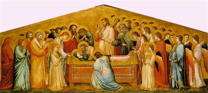 Giotto. The Dead of the Virgin. c. 1310. 179x75cm. Gemaldegalerie, Berlin