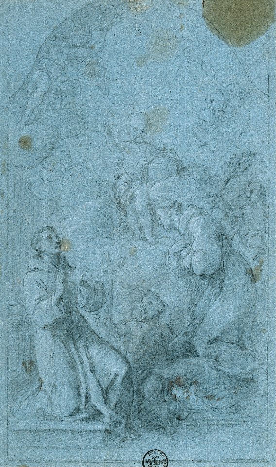 Giovanni Agostino Ratti - Saint Peter of Alcantara and Saint Anthony of Padua Worship the Christ Child - Google Art Project