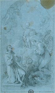 Giovanni Agostino Ratti - Saint Peter of Alcantara and Saint Anthony of Padua Worship the Christ Child - Google Art Project