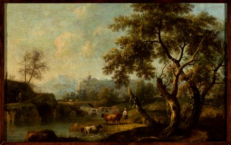 Giovanni Battista Cimaroli - Mountain landscape with cattle at the waterhole - M.Ob.1383 MNW - National Museum in Warsaw