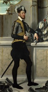 Giovanni Battista Moroni - A Knight with his Jousting Helmet - Google Art Project