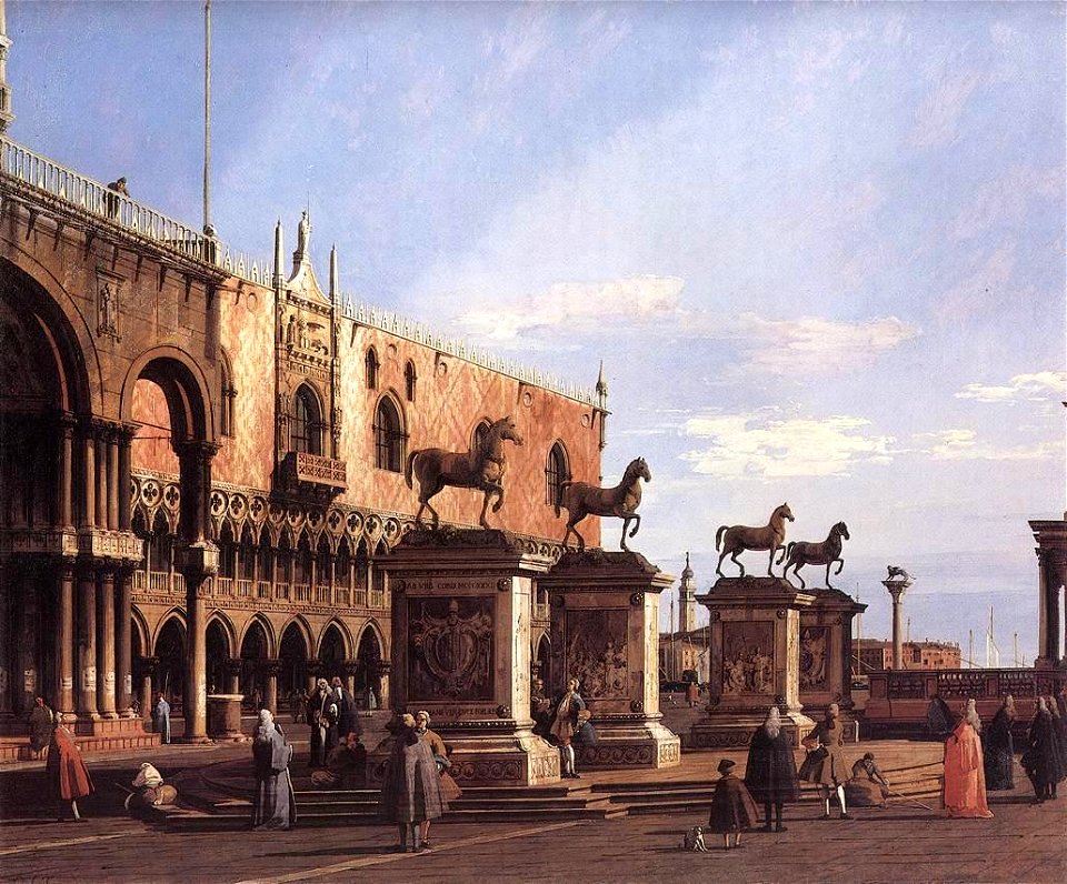 Giovanni Antonio Canal, il Canaletto - Capriccio - The Horses of San Marco in the Piazzetta - WGA03928