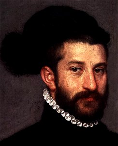 Giovanni Battista Moroni - The Black Knight (detail) - WGA16248. Free illustration for personal and commercial use.