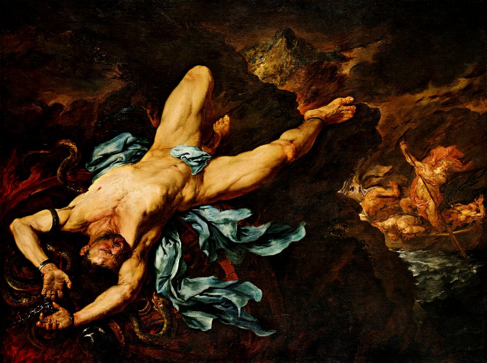 Giovanni Battista Langetti - The Torture of Ixion (17th-century ...