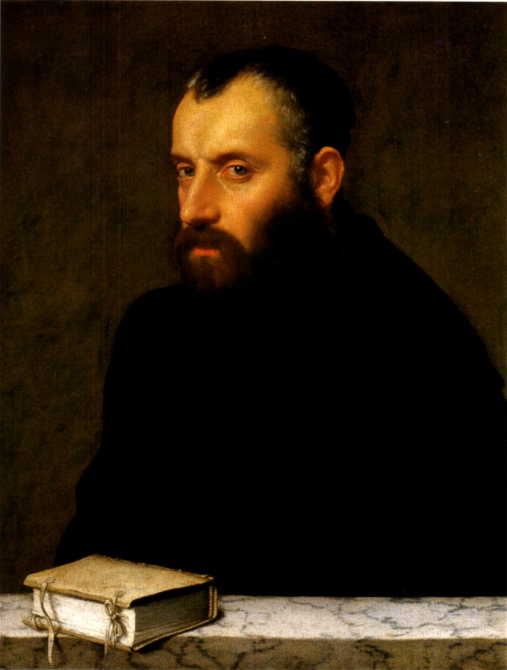 Giovanni battista moroni, ritratto di un dotto, 1560 ca