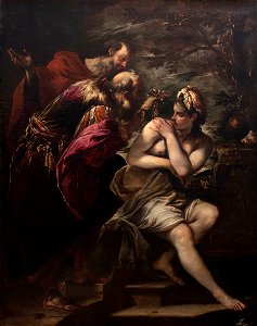 Giovanni Antonio Burrini (1656-1727) - Susanna en de ouderlingen (1686) - Bologna Pinacoteca Nazionale - 26-04-2012 9-59-45. Free illustration for personal and commercial use.